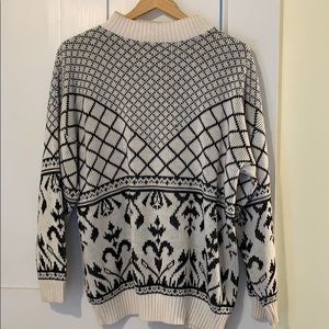 Vintage Looking White and Black Sweater